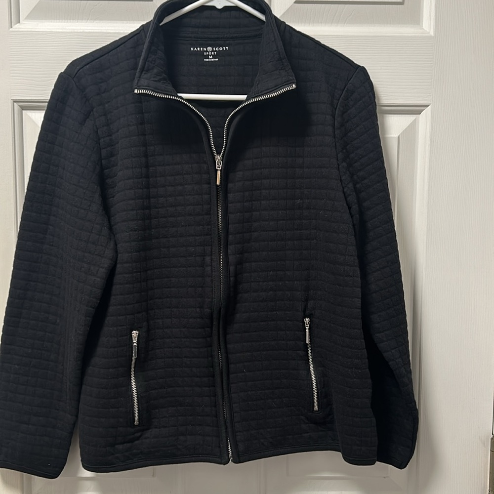 Karen Scott Sport Women’s Mock Neck Full Zip Jacket Size Medium - Picture 2 of 10
